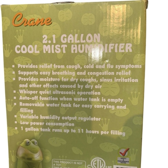 Crane Green Frog 2.1 Gallon Cool Mist Humidifier for Kids - Picture 3 of 9